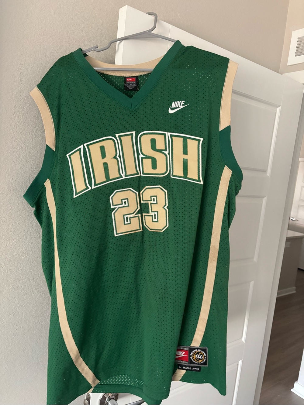 LeBron James St. Vincent St. Mary Nike Irish Basketball Jersey - 2003